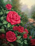 unknow artist Red Roses in Garden oil painting picture